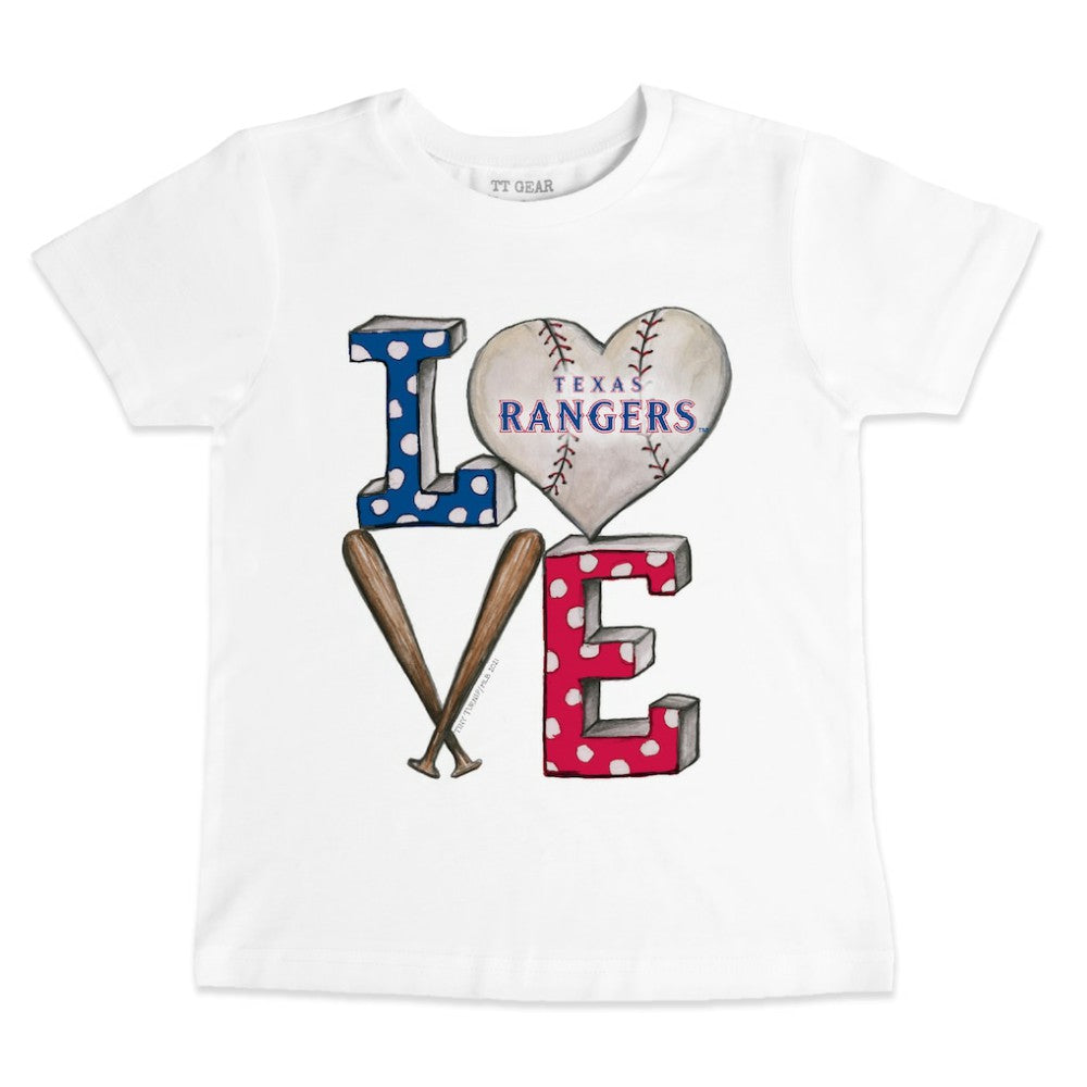Texas Rangers Tiny Turnip Youth Baseball Love T-Shirt - White - MLB Sale