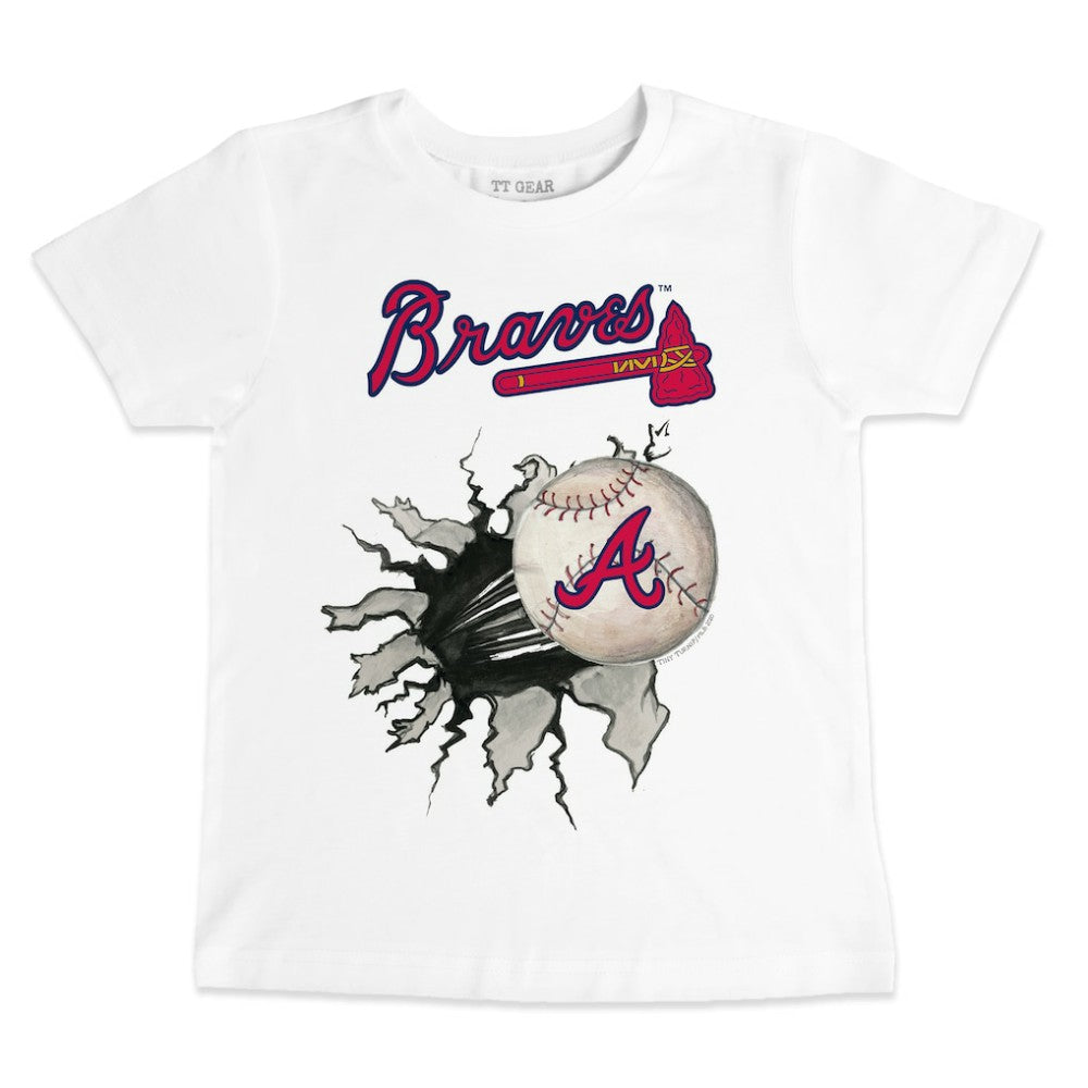 Atlanta Braves Tiny Turnip Youth Baseball Tear T-Shirt - White - MLB Sale