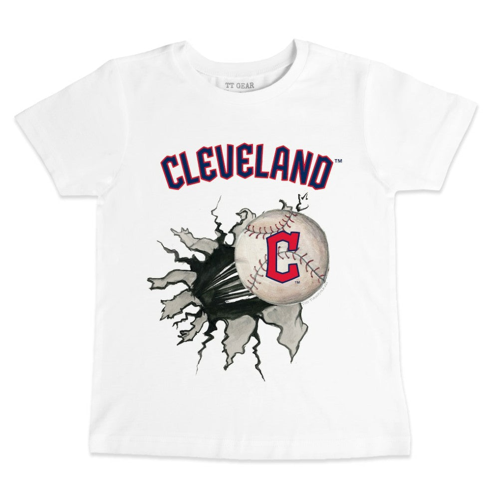 Cleveland Guardians Tiny Turnip Youth Baseball Tear T-Shirt - White - MLB Discount