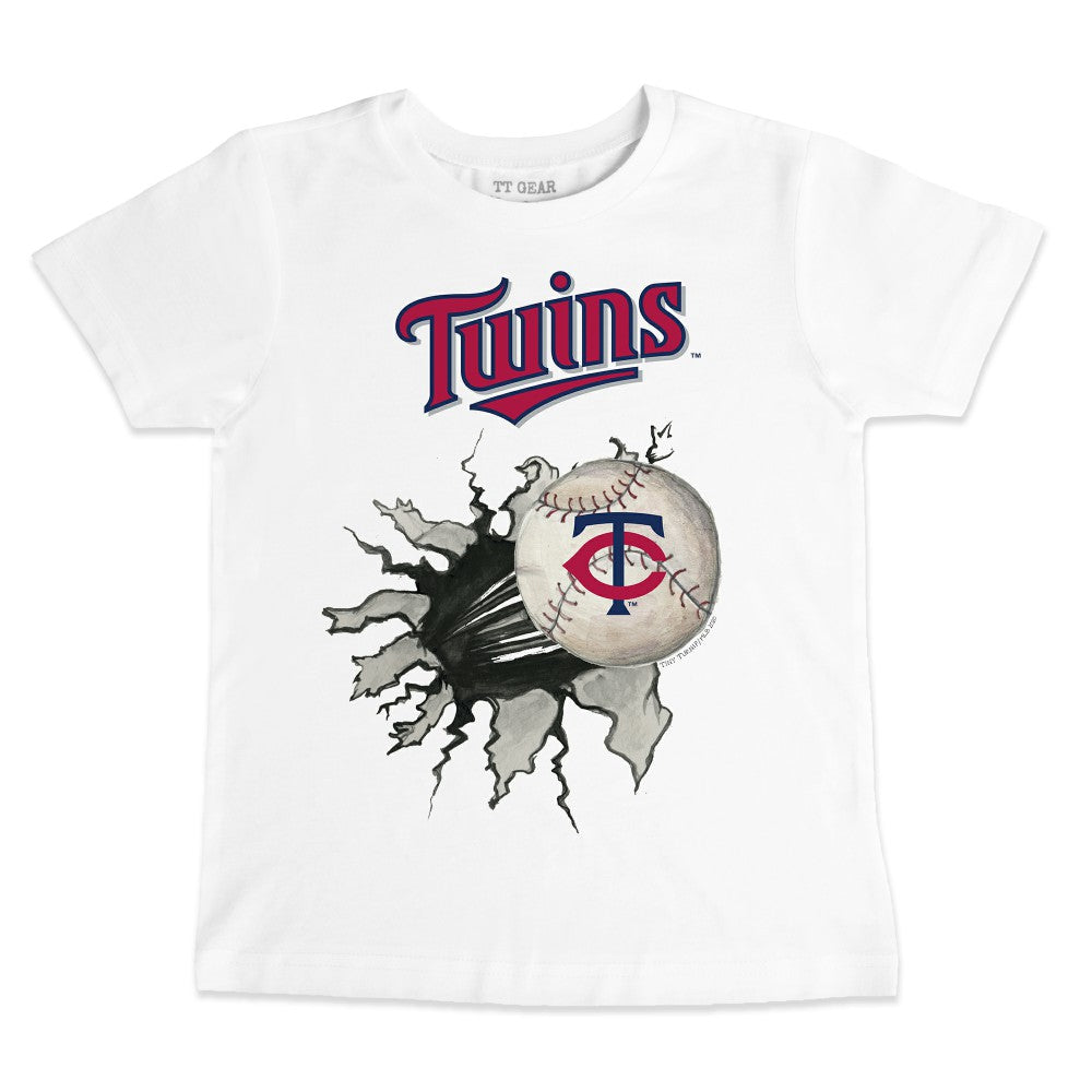 Minnesota Twins Tiny Turnip Youth Baseball Tear T-Shirt - White - MLB on Sale