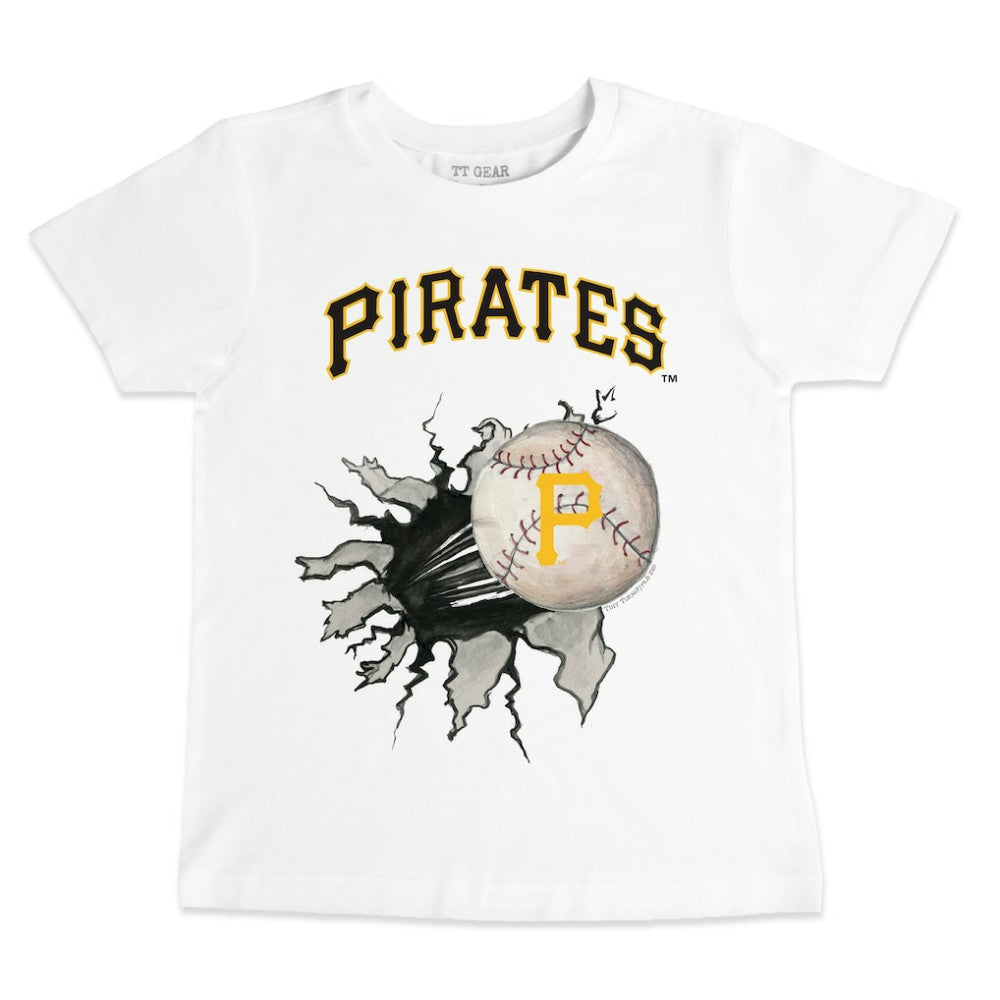 Pittsburgh Pirates Tiny Turnip Youth Baseball Tear T-Shirt - White - MLB on Sale