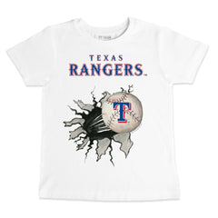 Texas Rangers Tiny Turnip Youth Baseball Tear T-Shirt - White - MLB Discount