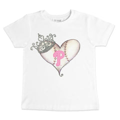 Philadelphia Phillies Tiny Turnip Youth Baseball Tiara Heart T-Shirt - White - MLB Discount