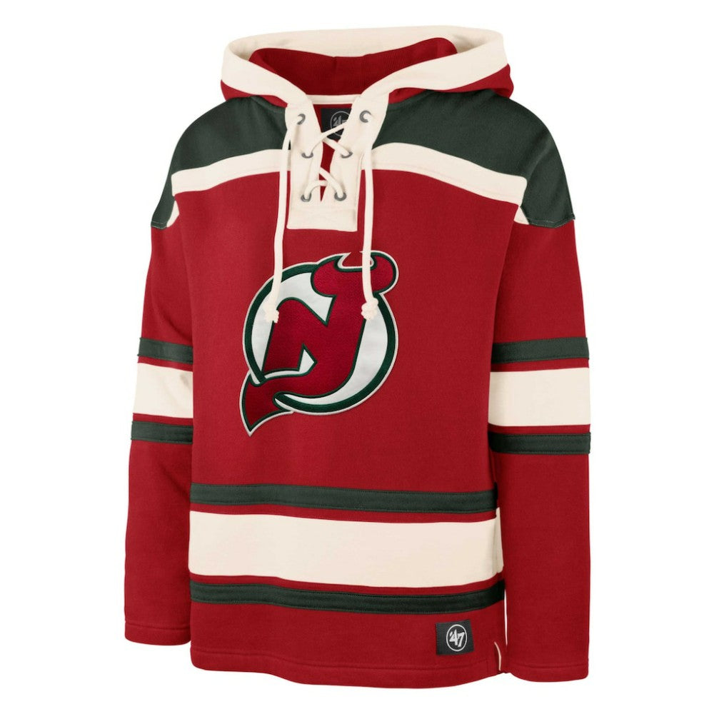 Martin Brodeur New Jersey Devils '47 Retired Player Name & Number Lacer Pullover Hoodie - Red - NHL 4759554
