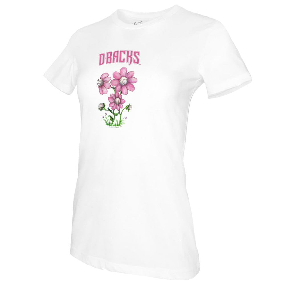 Arizona Diamondbacks Tiny Turnip Women's Blooming Baseballs T-Shirt - White - MLB Sale