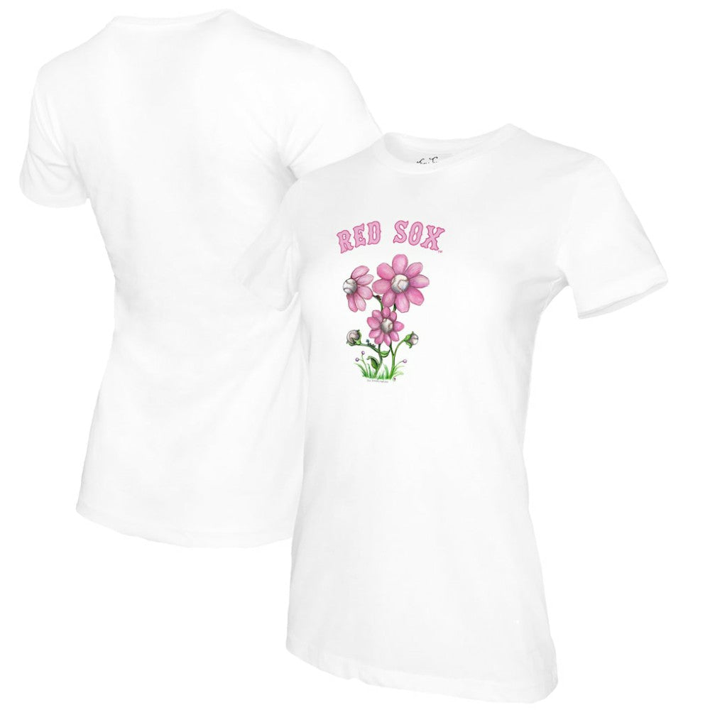 Boston Red Sox Tiny Turnip Women's Blooming Baseballs T-Shirt - White - MLB Sale