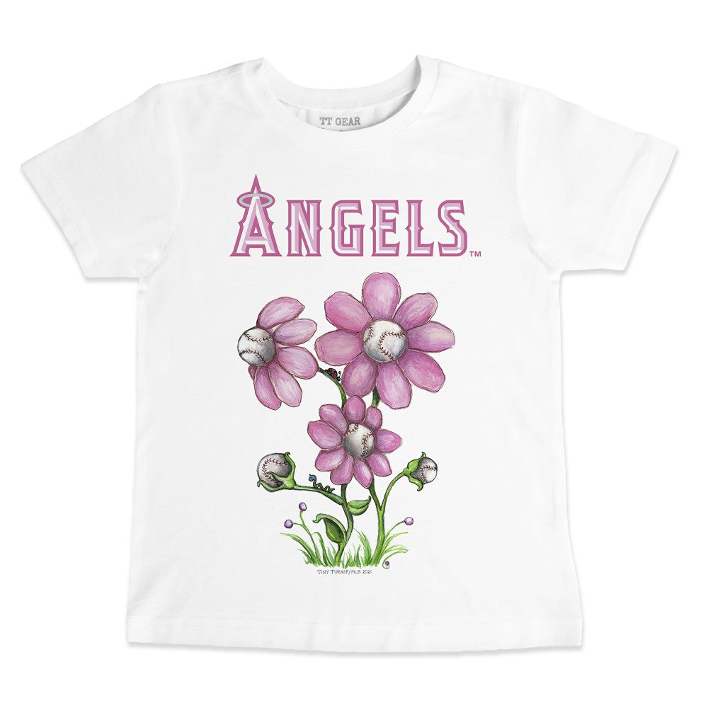 Los Angeles Angels Tiny Turnip Youth Blooming Baseballs T-Shirt - White - MLB Discount