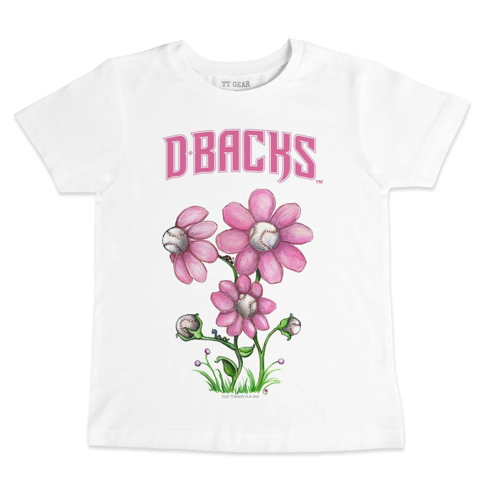 Arizona Diamondbacks Tiny Turnip Youth Blooming Baseballs T-Shirt - White - MLB Lifestyle