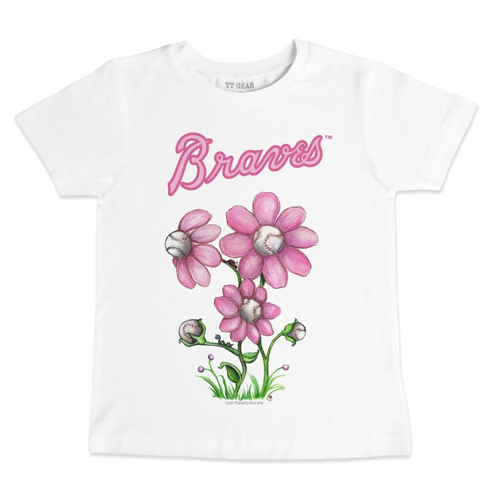 Atlanta Braves Tiny Turnip Youth Blooming Baseballs T-Shirt - White - MLB on Sale