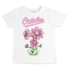 Baltimore Orioles Tiny Turnip Youth Blooming Baseballs T-Shirt - White - MLB Lifestyle