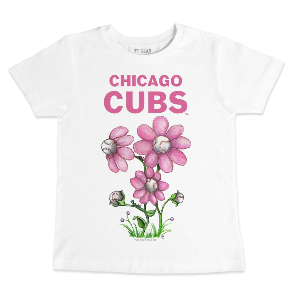 Chicago Cubs Tiny Turnip Youth Blooming Baseballs T-Shirt - White - MLB Sale