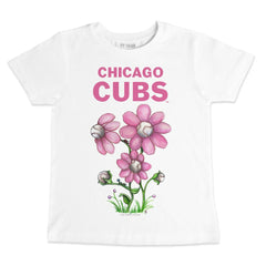 Chicago Cubs Tiny Turnip Youth Blooming Baseballs T-Shirt - White - MLB Sale