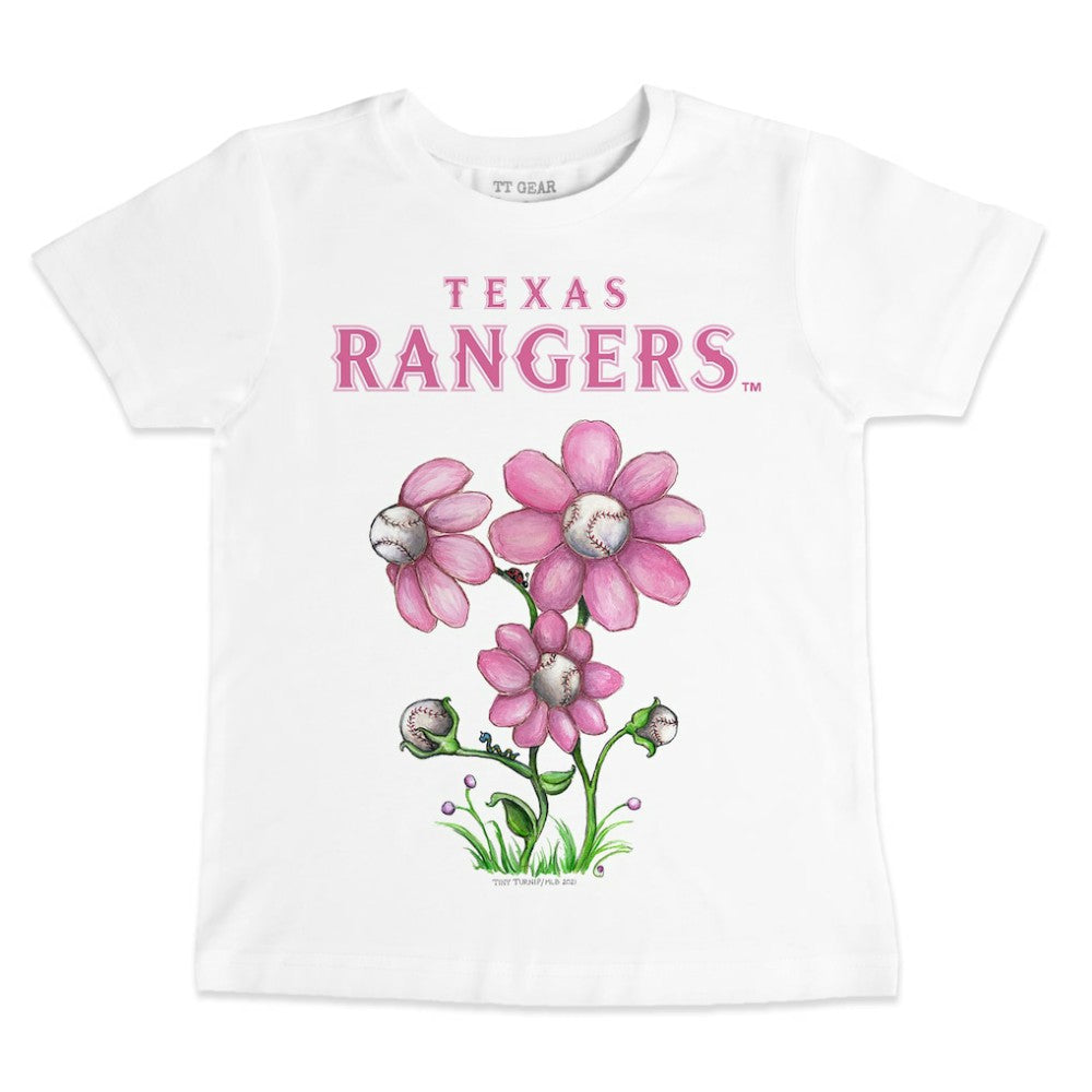 Texas Rangers Tiny Turnip Youth Blooming Baseballs T-Shirt - White - MLB Lifestyle