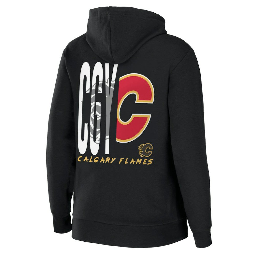 Calgary Flames WEAR by Erin Andrews Women's Sponge Fleece Full-Zip Hoodie - Black - NHL 4762597