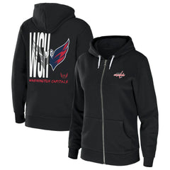 Washington Capitals WEAR by Erin Andrews Women's Sponge Fleece Full-Zip Hoodie - Black - NHL 4762618