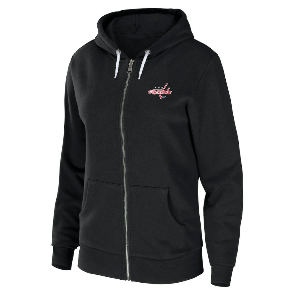 Washington Capitals WEAR by Erin Andrews Women's Sponge Fleece Full-Zip Hoodie - Black - NHL 4762618