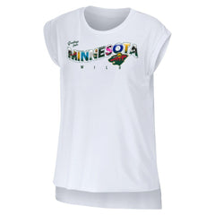 Minnesota Wild WEAR by Erin Andrews Women's Greetings From Muscle T-Shirt - White - NHL 4762628