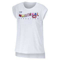 Montreal Canadiens WEAR by Erin Andrews Women's Greetings From Muscle T-Shirt - White - NHL 4762629