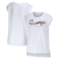 Pittsburgh Penguins WEAR by Erin Andrews Women's Greetings From Muscle T-Shirt - White - NHL 4762634