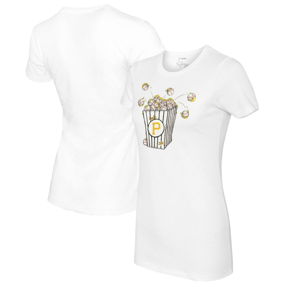 Pittsburgh Pirates Tiny Turnip Women's Popcorn T-Shirt - White - MLB on Sale