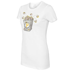 Pittsburgh Pirates Tiny Turnip Women's Popcorn T-Shirt - White - MLB on Sale