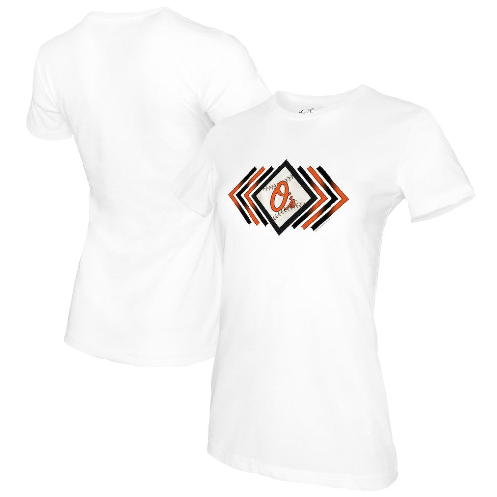 Baltimore Orioles Tiny Turnip Women's Prism Arrows T-Shirt - White - MLB Lifestyle