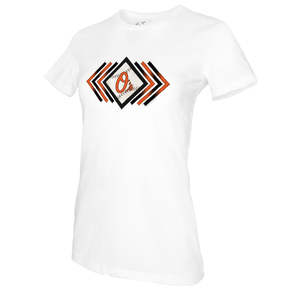 Baltimore Orioles Tiny Turnip Women's Prism Arrows T-Shirt - White - MLB Lifestyle