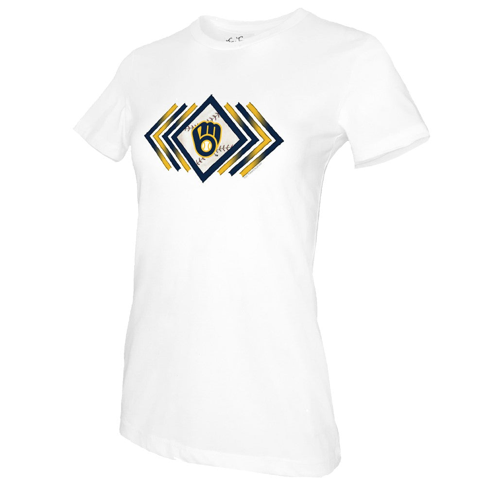 Milwaukee Brewers Tiny Turnip Women's Prism Arrows T-Shirt - White - MLB Lifestyle