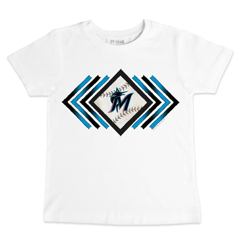 Miami Marlins Tiny Turnip Youth Prism Arrows T-Shirt - White - MLB Online