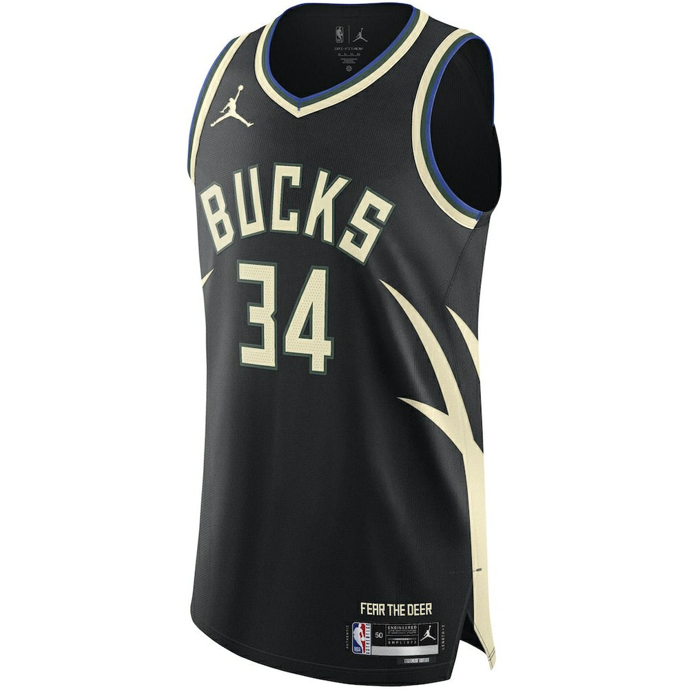 Giannis Antetokounmpo Milwaukee Bucks Jordan Brand Authentic Player Jersey Statement Edition Black