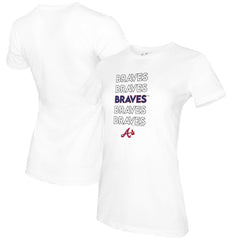 Atlanta Braves Tiny Turnip Women's Stacked T-Shirt - White - MLB Discount