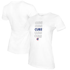 Chicago Cubs Tiny Turnip Women's Stacked T-Shirt - White - MLB on Sale