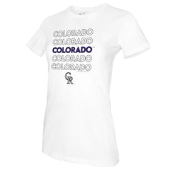 Colorado Rockies Tiny Turnip Women's Stacked T-Shirt - White - MLB Sale