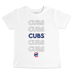 Chicago Cubs Tiny Turnip Youth Stacked T-Shirt - White - MLB Discount