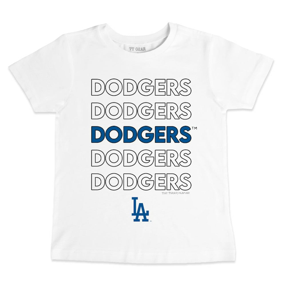 Los Angeles Dodgers Tiny Turnip Youth Stacked T-Shirt - White - MLB Online