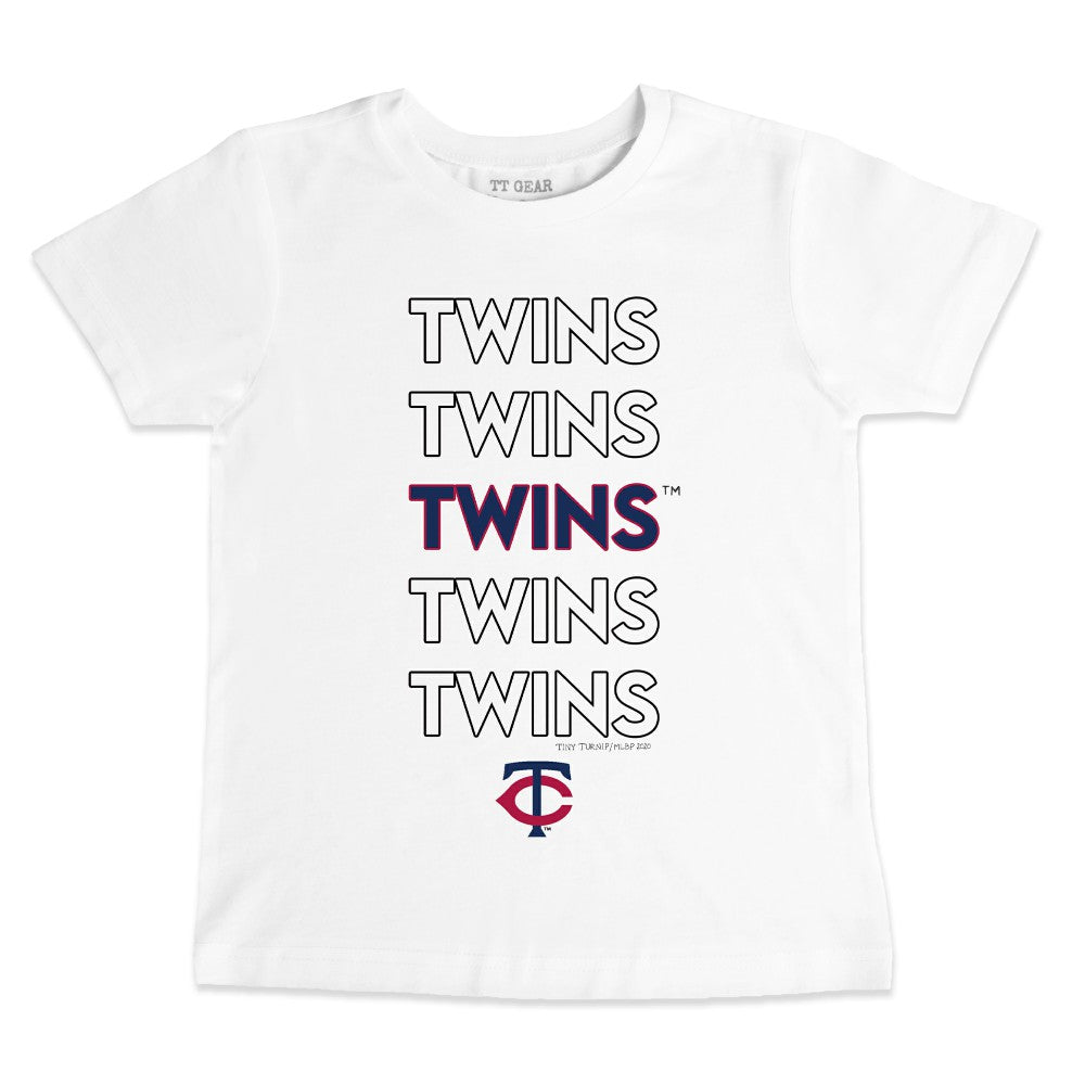Minnesota Twins Tiny Turnip Youth Stacked T-Shirt - White - MLB Sale