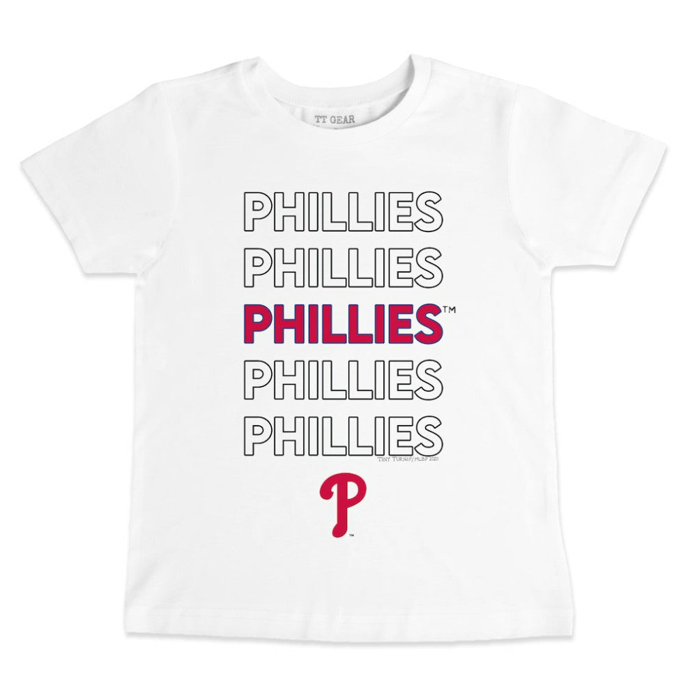 Philadelphia Phillies Tiny Turnip Youth Stacked T-Shirt - White - MLB on Sale