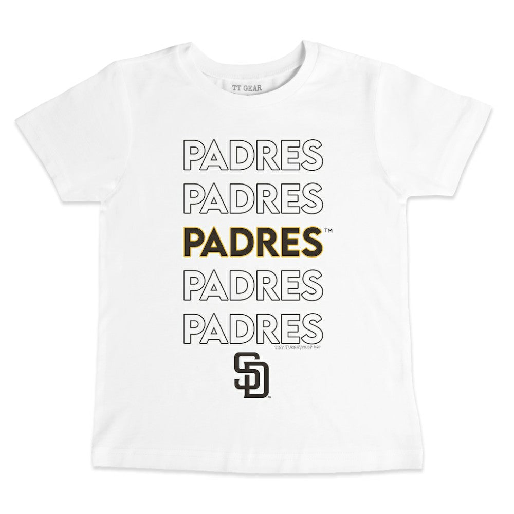 San Diego Padres Tiny Turnip Youth Stacked T-Shirt - White - MLB on Sale