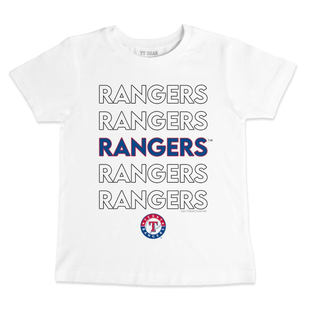 Texas Rangers Tiny Turnip Youth Stacked T-Shirt - White - MLB Online