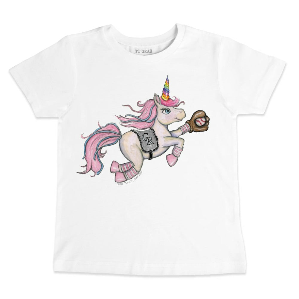 Colorado Rockies Tiny Turnip Youth Unicorn T-Shirt - White - MLB Discount