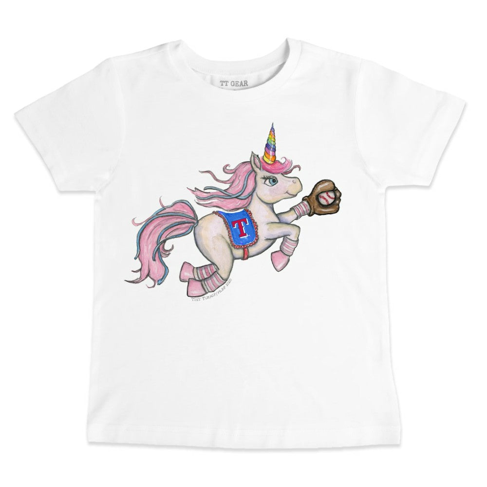 Texas Rangers Tiny Turnip Youth Unicorn T-Shirt - White - MLB Sale