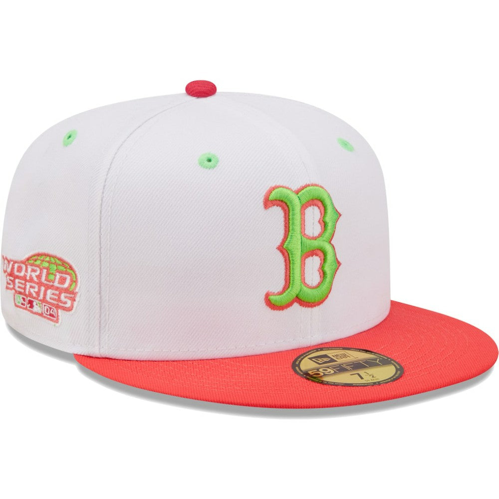 Boston Red Sox New Era 2004 World Series Strawberry Lolli 59FIFTY Fitted Hat - White/Coral - New Era Discount