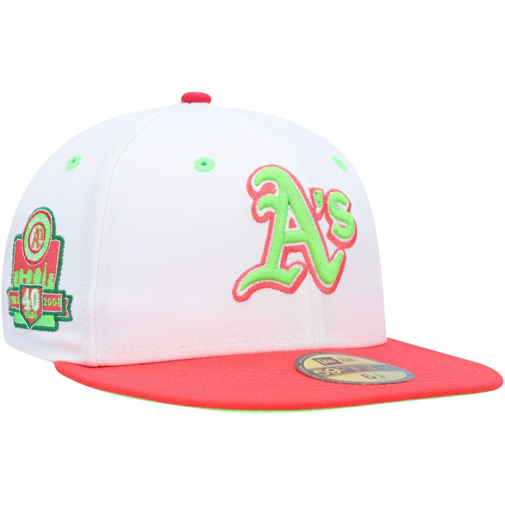 Athletics New Era 40th Anniversary Strawberry Lolli 59FIFTY Fitted Hat - White/Coral - New Era Discount