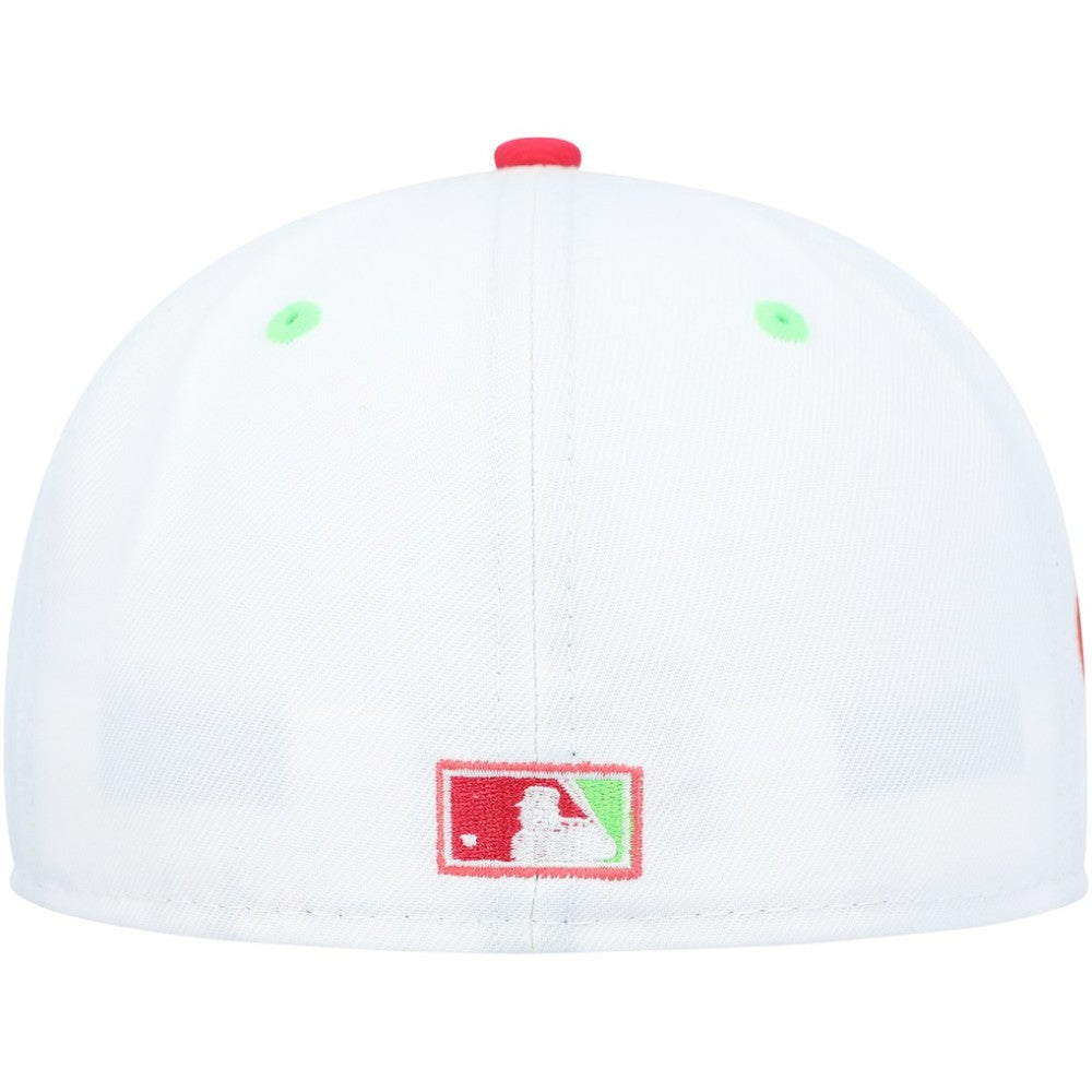 Chicago White Sox New Era Cooperstown Collection Comiskey Park 75th Anniversary Strawberry Lolli 59FIFTY Fitted Hat - White/Coral - New Era Sale