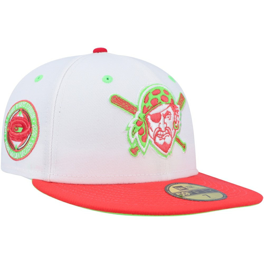 Pittsburgh Pirates New Era Three Rivers Stadium 30th Anniversary Strawberry Lolli 59FIFTY Fitted Hat - White/Coral - New Era on Sale
