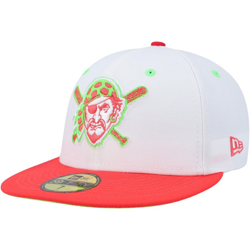 Pittsburgh Pirates New Era Three Rivers Stadium 30th Anniversary Strawberry Lolli 59FIFTY Fitted Hat - White/Coral - New Era on Sale