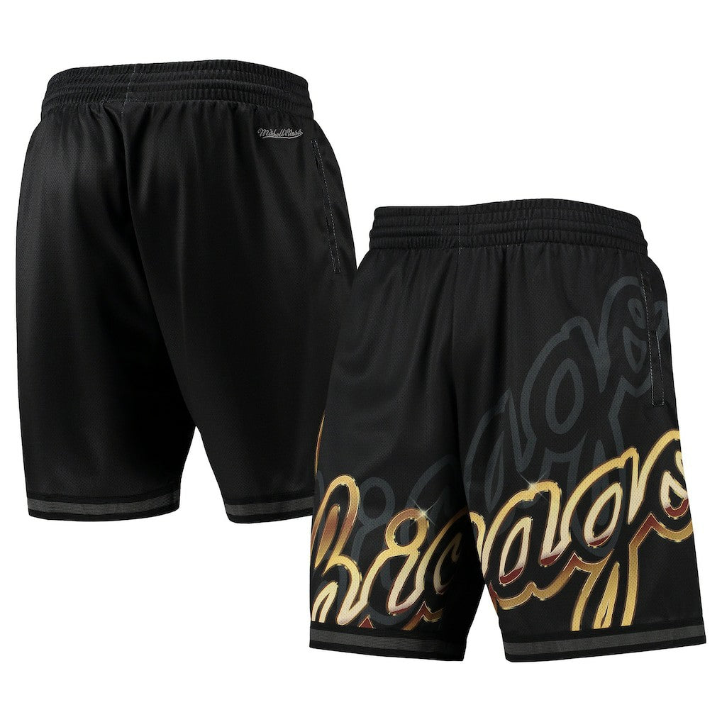 Chicago Bulls Big Face 4.0 Fashion Shorts Black | Mitchell & Ness