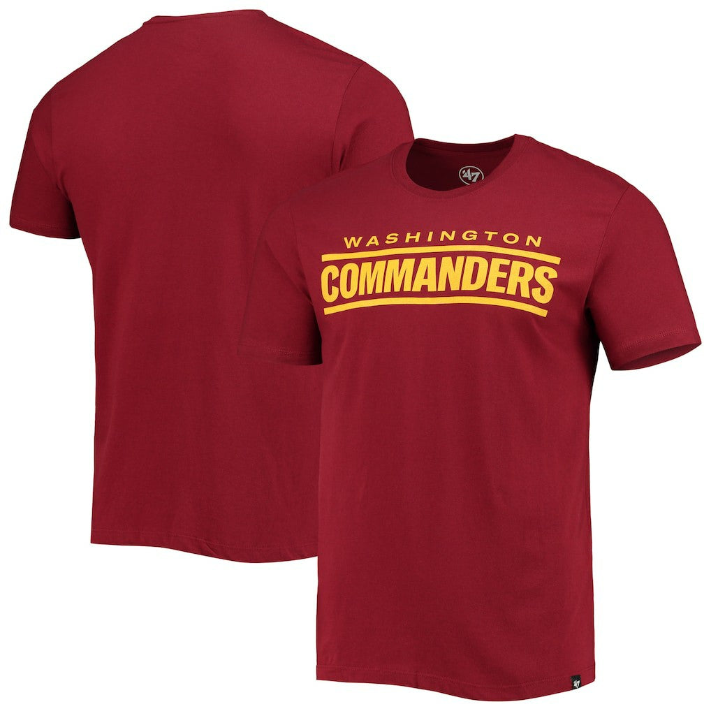 47 brand Washington Commanders '47 Wordmark Imprint Super Rival T-Shirt Burgundy