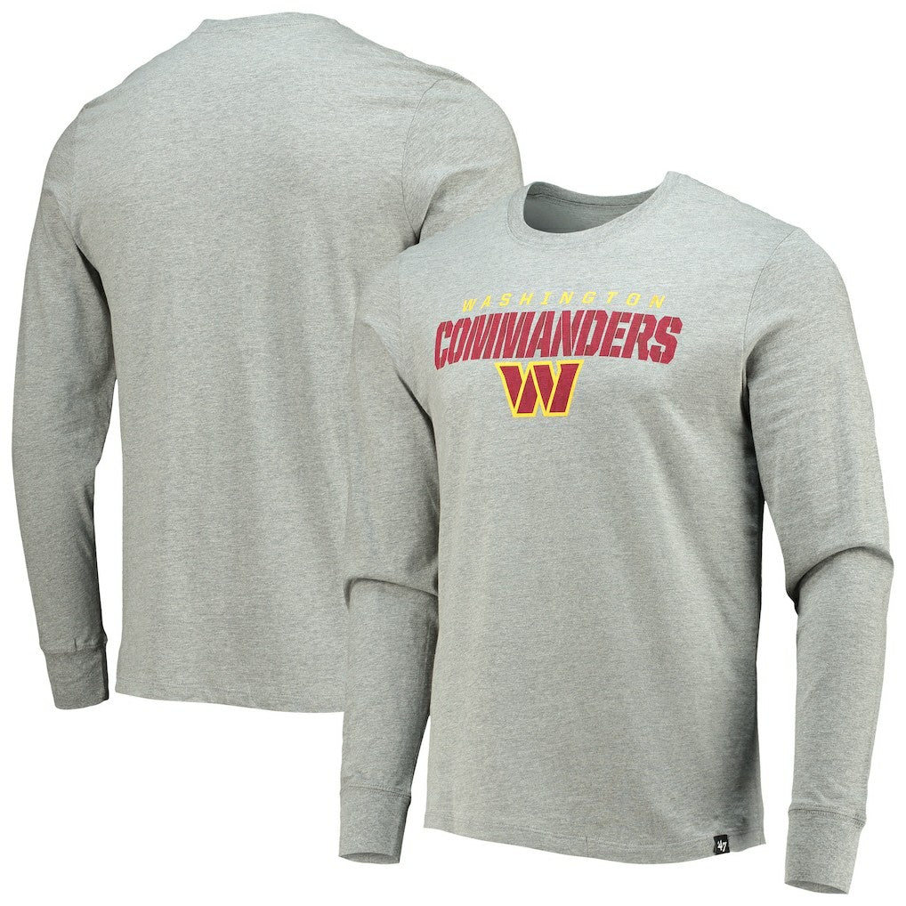 47 brand Washington Commanders '47 Traction Super Rival Long Sleeve T-Shirt Heathered Gray