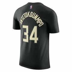 Giannis Antetokounmpo Milwaukee Bucks Jordan Brand 2022/23 Statement Edition Name & Number T-Shirt Black